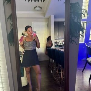 Jones New York Navy and Silver Lace Dress